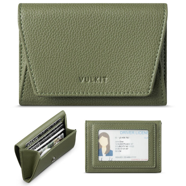 VBC105 - Top-Grain Leather Minimalist Wallet with RFID Protection, 3 Card Slots,ID Window