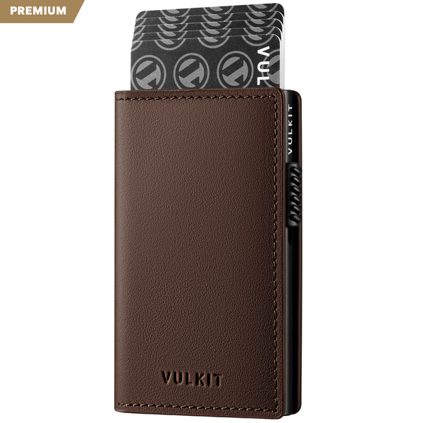 VC305P - Slim Leather Pop-Up Card Holder Wallet , RFID Blocking, Holds 11 Cards & Cash